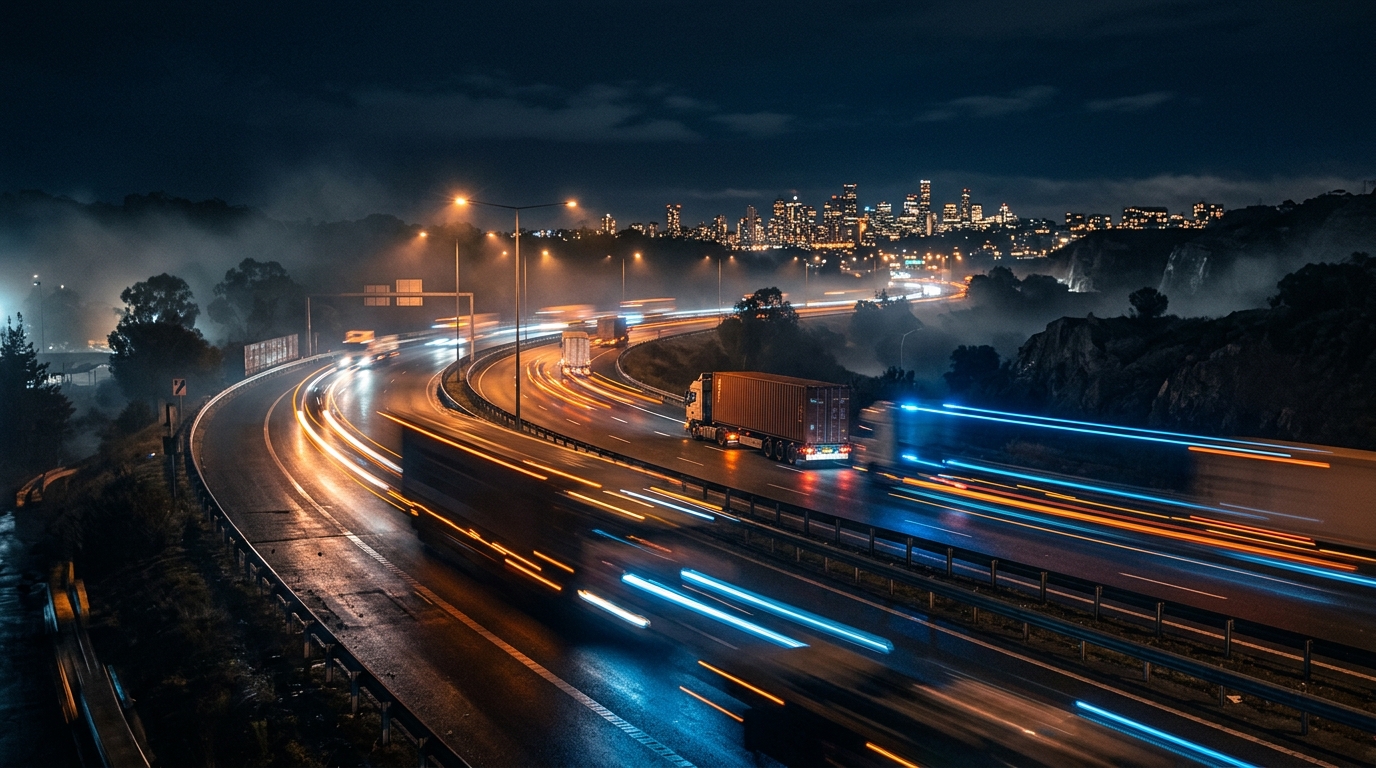 Highway Night Logistics Corridor